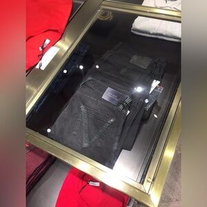 HANDCRAFTED Chic Black Jeans Versace Jean case store decor photo print by me NWT